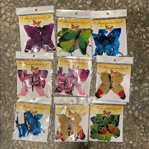 3D Butterfly Wall Decorations Set 100+ pcs - Picture 1 of 1